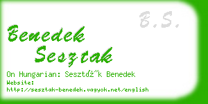 benedek sesztak business card